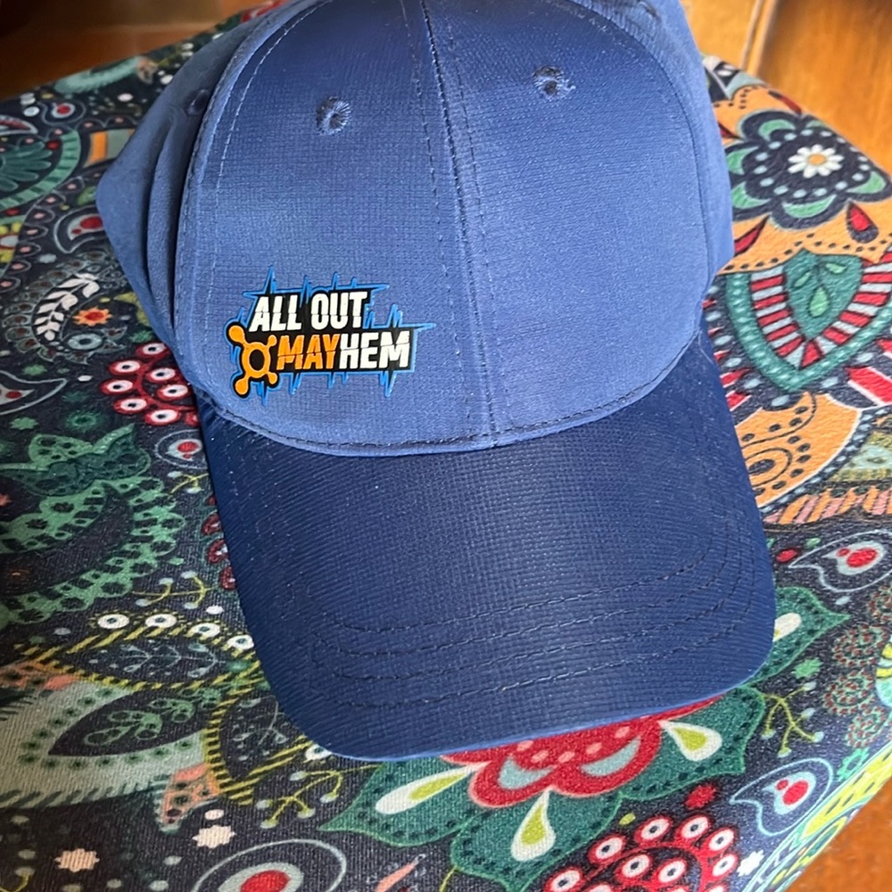 All Out Mayhem blue baseball cap